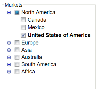 Filter stocks on the United States
